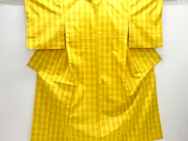 JAPANESE KIMONO / YONEZAWA TUSMUGI / WOVEN GRID 
